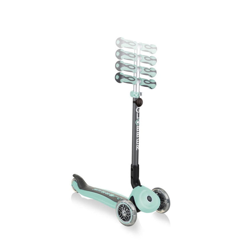 Globber GO UP Deluxe Convertible Scooter w Light up Wheels - Mint
