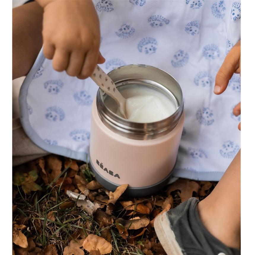 Beaba Stainless Steel Isothermal Portion 300ML - Dark Mist/ Light Pink