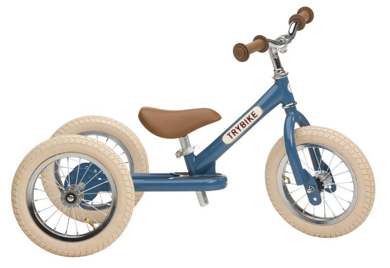 Trybike 2 in 1 Steel Balance Bike and Tricycle - Vintage Blue