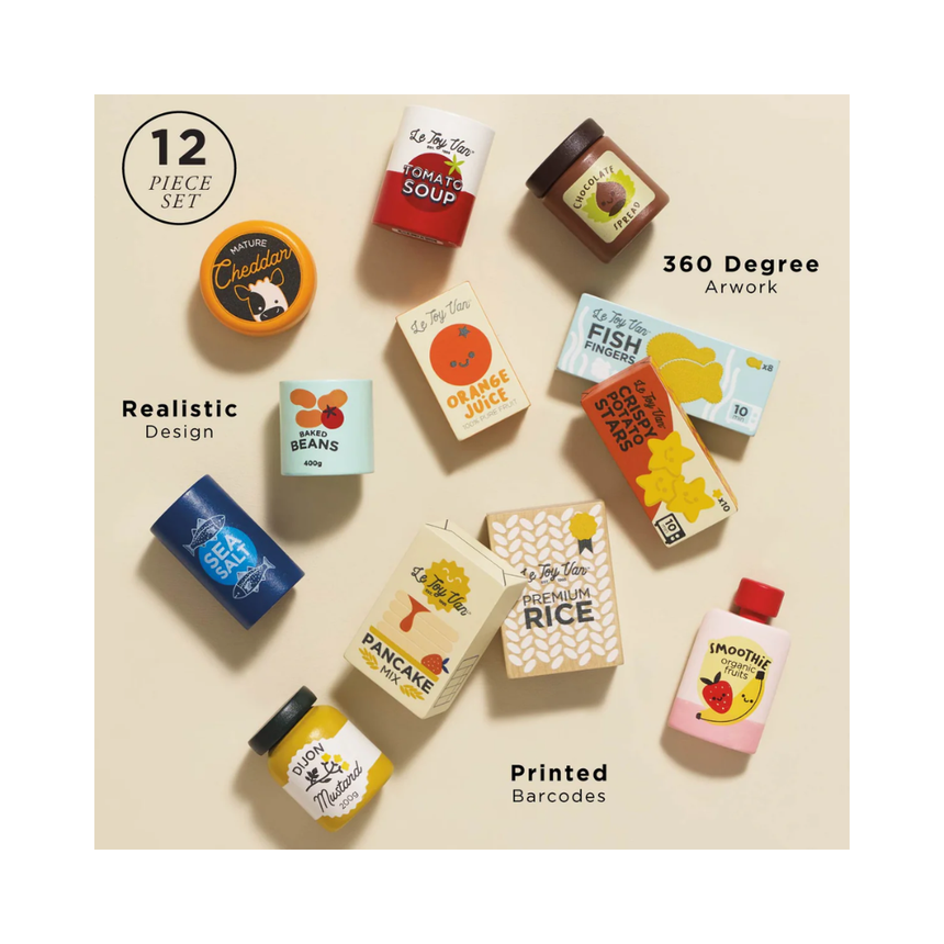 Le Toy Van Supermarket Grocery Weekly Shop - 12 Piece