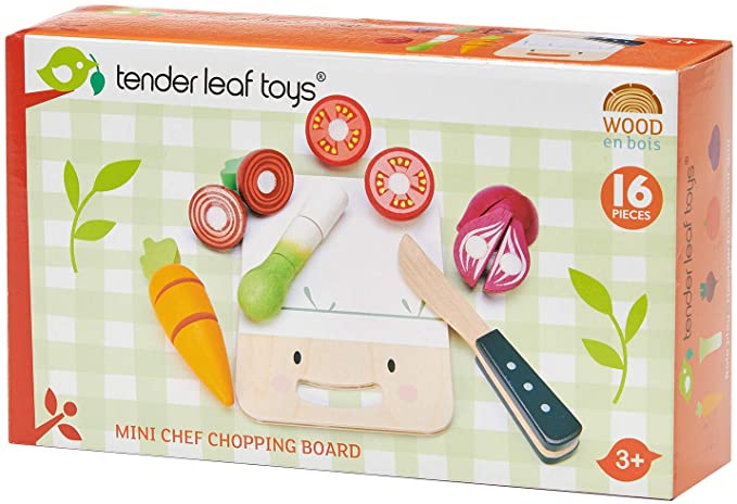 Tender Leaf Toys Pretend Mini Chef Chopping Board with Vegetables