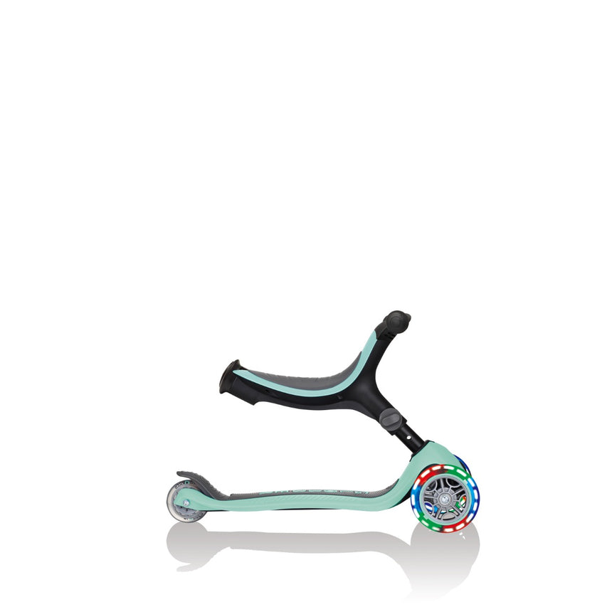 Globber GO UP Fold Plus Convertible Scooter with Light Up Wheels - Mint