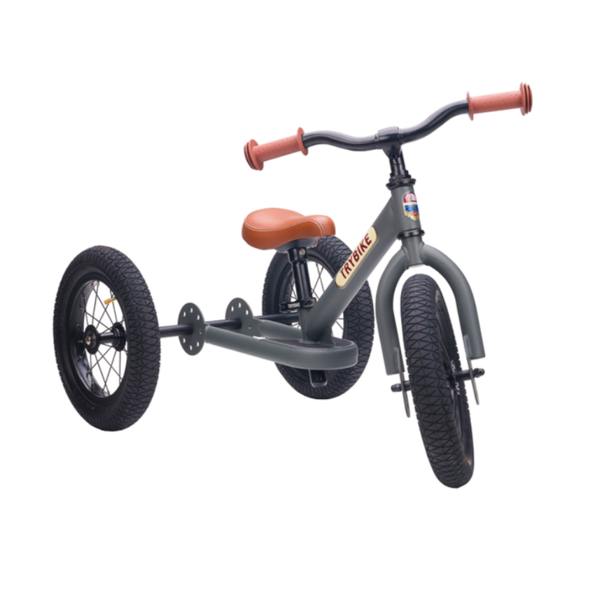Trybike 2 in 1 Steel Balance Bike & Tricycle – Vintage Grey