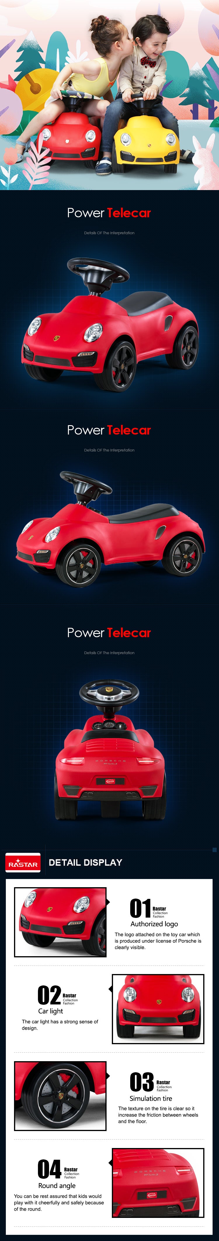 Rastar Licensed Porsche 911 Foot to Floor Push Car