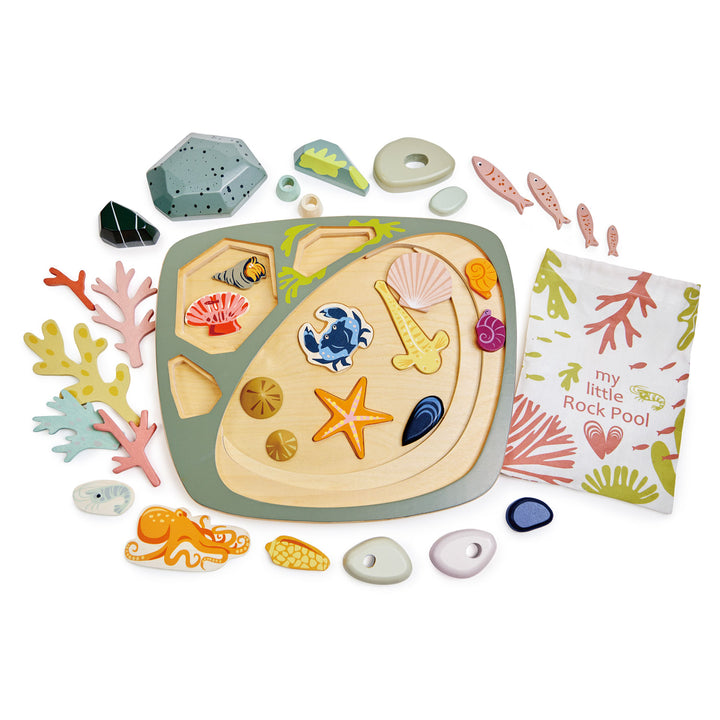 Tender Leaf Toys Pretend Wooden Ocean Rock Pool Play Set