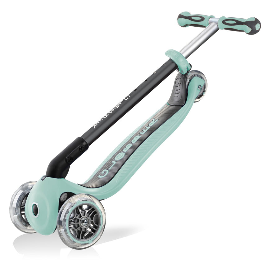 Globber GO UP Deluxe Convertible Scooter w Light up Wheels - Mint
