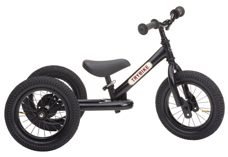 Trybike 2 in 1 Steel Balance Bike and Tricycle - Vintage Black
