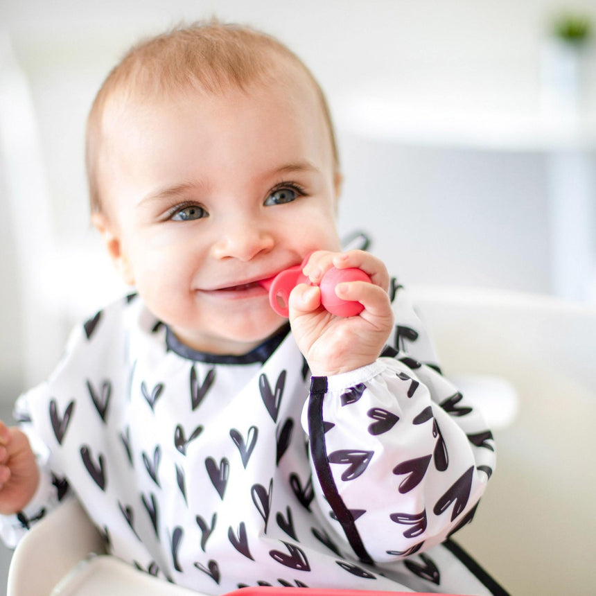 Bumkins Waterproof Sleeved Bib - Hearts