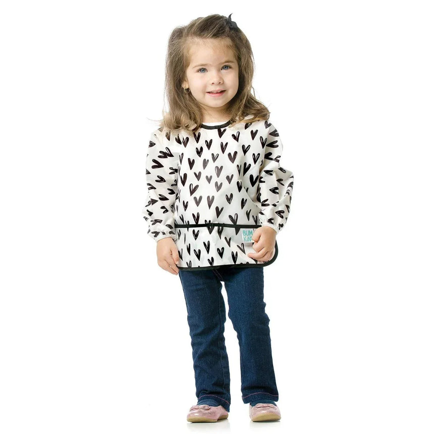 Bumkins Waterproof Sleeved Bib - Hearts