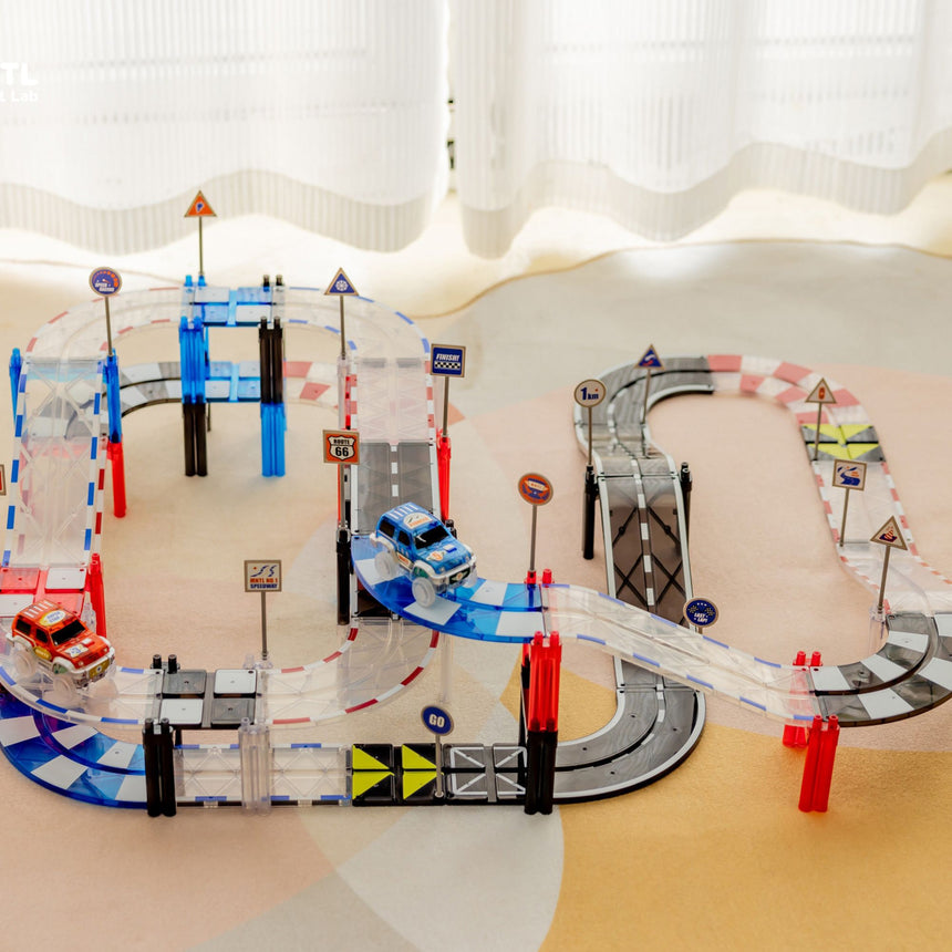 MNTL Classic Magnetic Track Car Set 101 Pcs