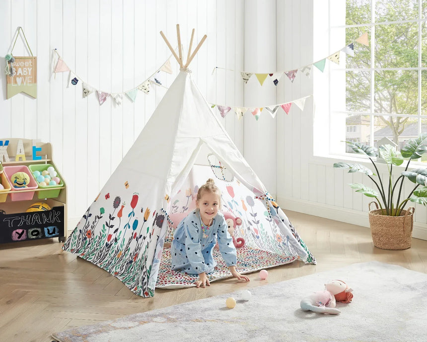 ALL 4 KIDS Camila Kids Flora Square Teepee Tent
