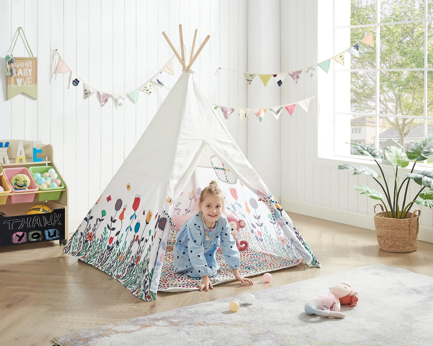 ALL 4 KIDS Camila Kids Flora Square Teepee Tent