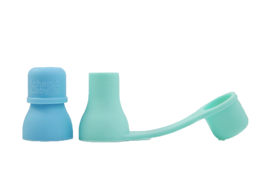 Cherub Baby Silicone Food Pouch Soft Spouts 2PK - Aqua/ Mint
