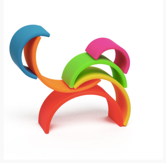 Dena Toys 6pc Neon Rainbow Stacking Toy