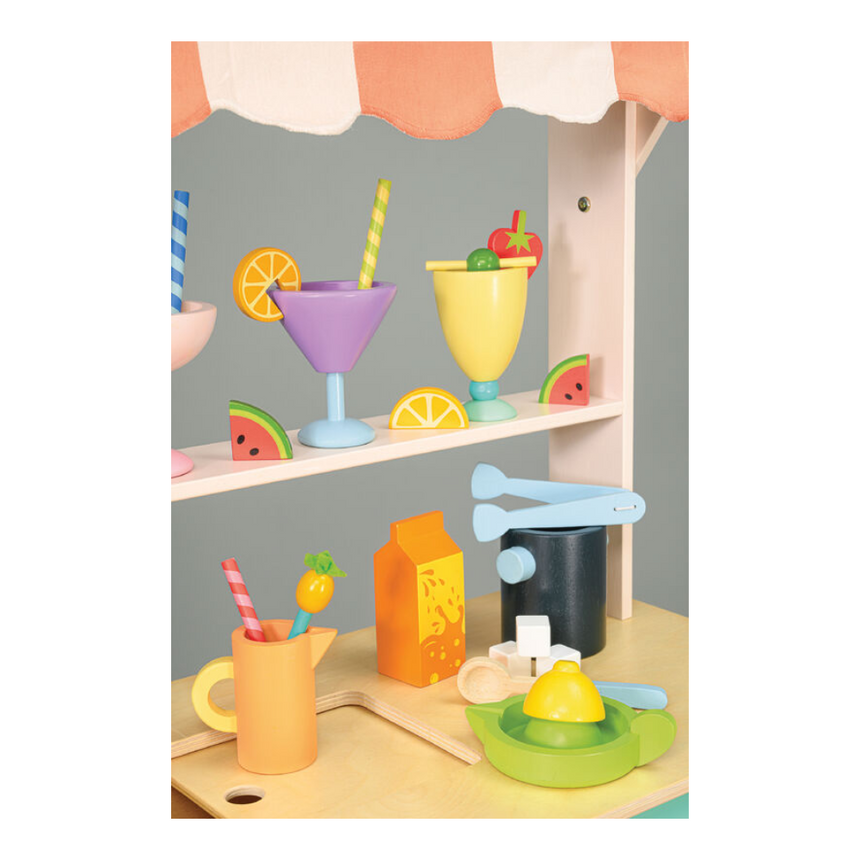 Tender Leaf Toys Pretend The Juice Bar Drinks Trolley