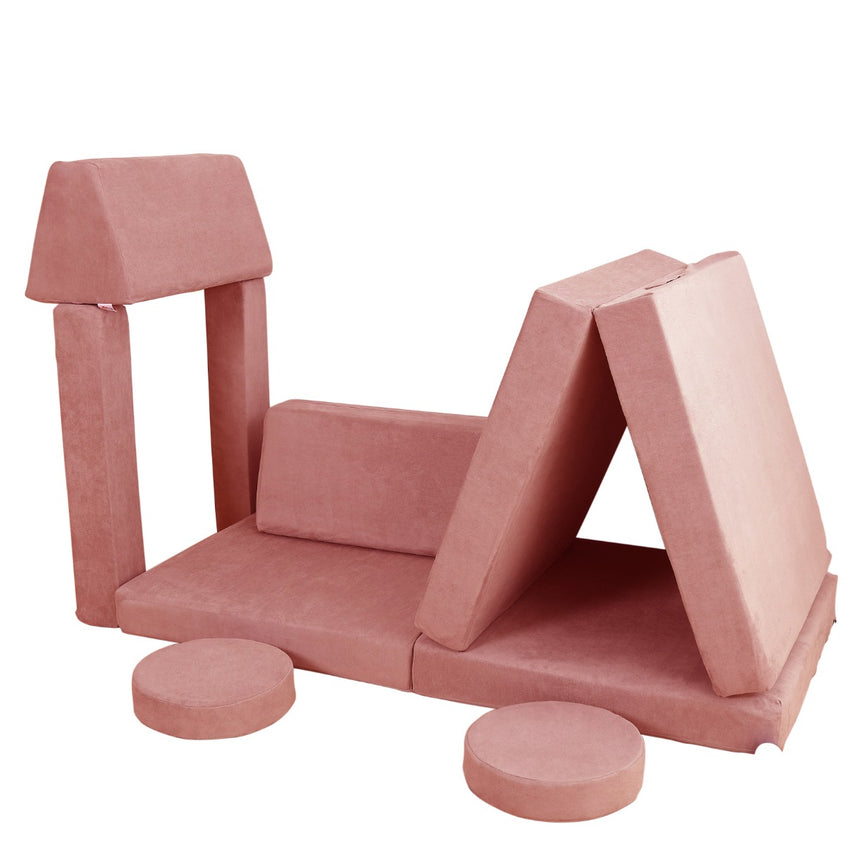 All 4 Kids Ethan 10 PCS Play Couch - Rose