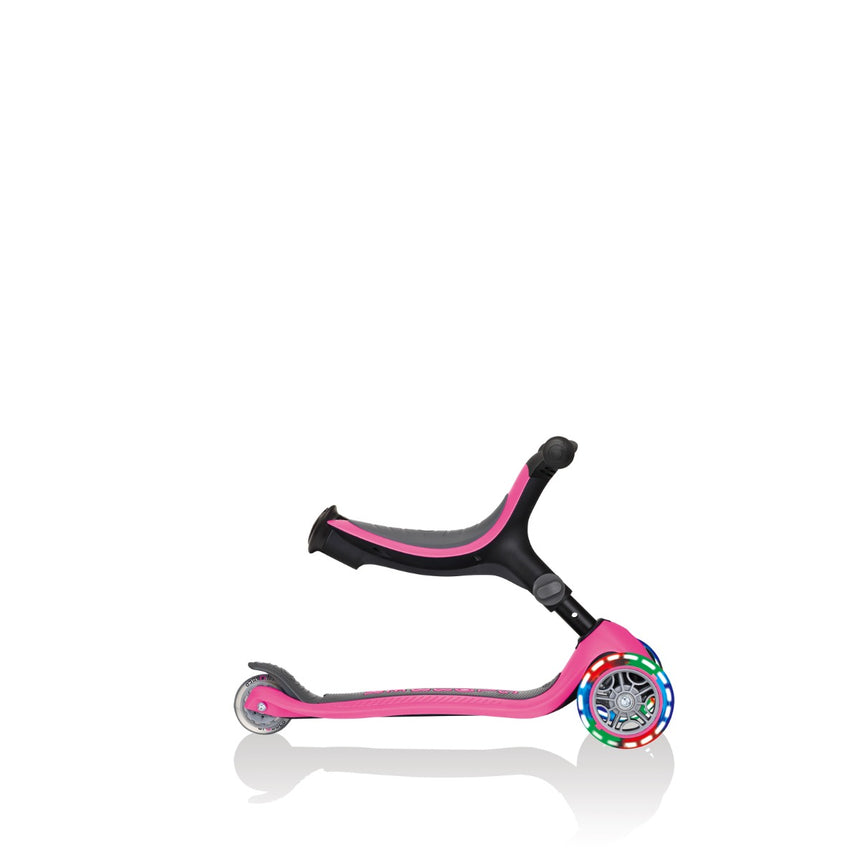 Globber Go Up Sporty Lights Convertible Scooter - Pink