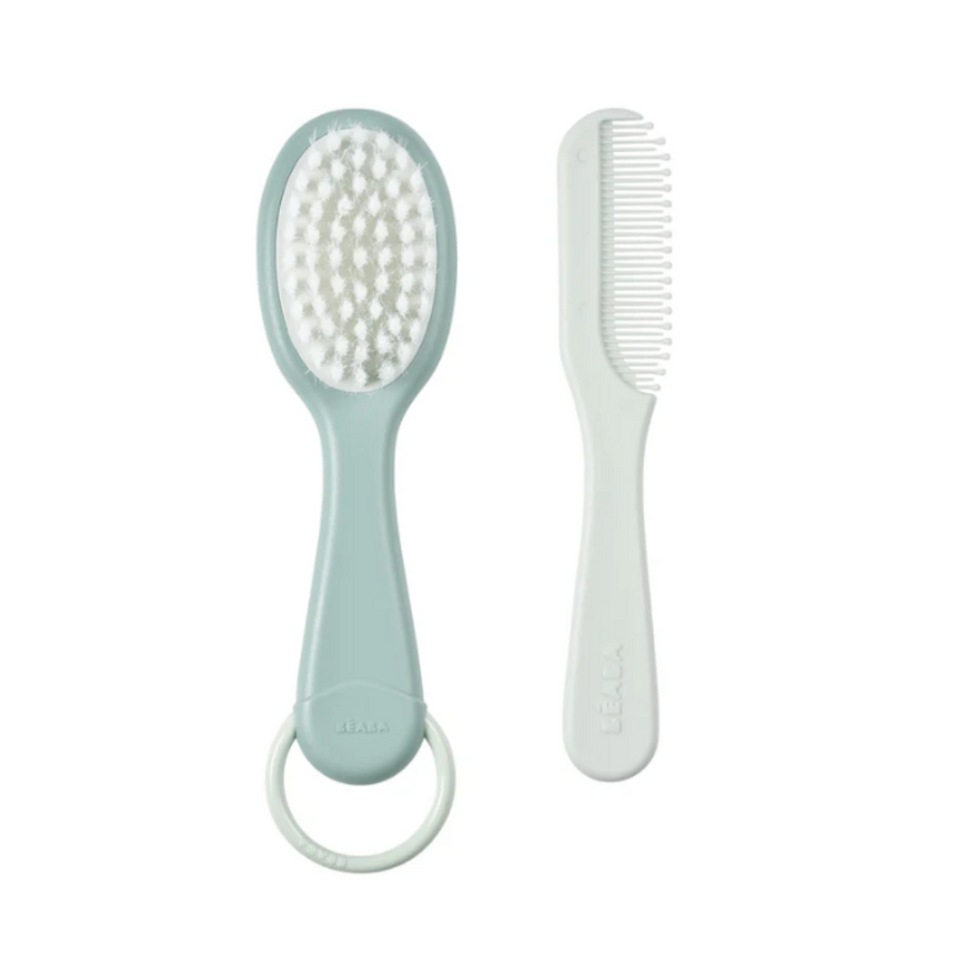 Beaba Baby Brush & Comb - Green Blue