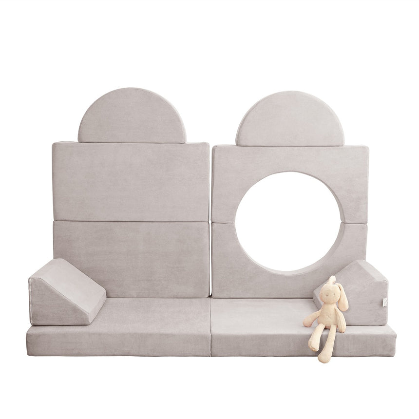 All 4 Kids Ollie 10 PCS Modular Play Couch Set - Cream