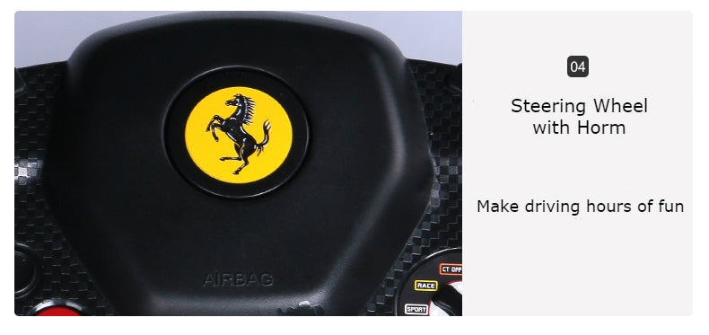 Rastar Licensed Ferrari 458 ride-on push car features overview