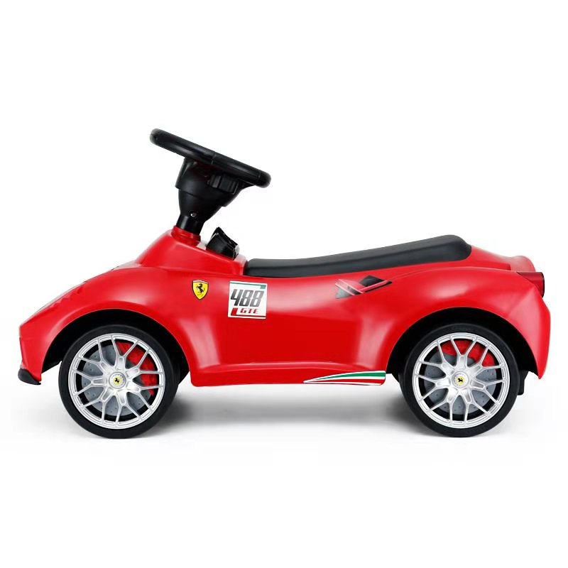 Rastar Ferrari 458 ride-on push car side profile – licensed kids toy