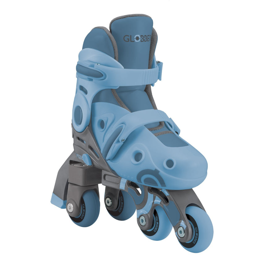 Globber 2 in 1 Learning Inline Roller Skates for Toddlers: Size 26-29 - Ash Blue