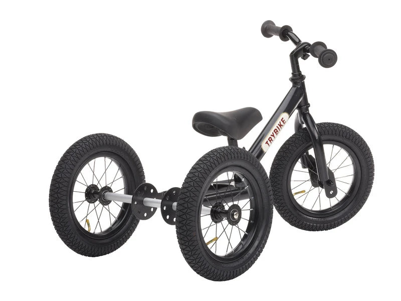 Trybike 2 in 1 Steel Balance Bike and Tricycle - Vintage Black