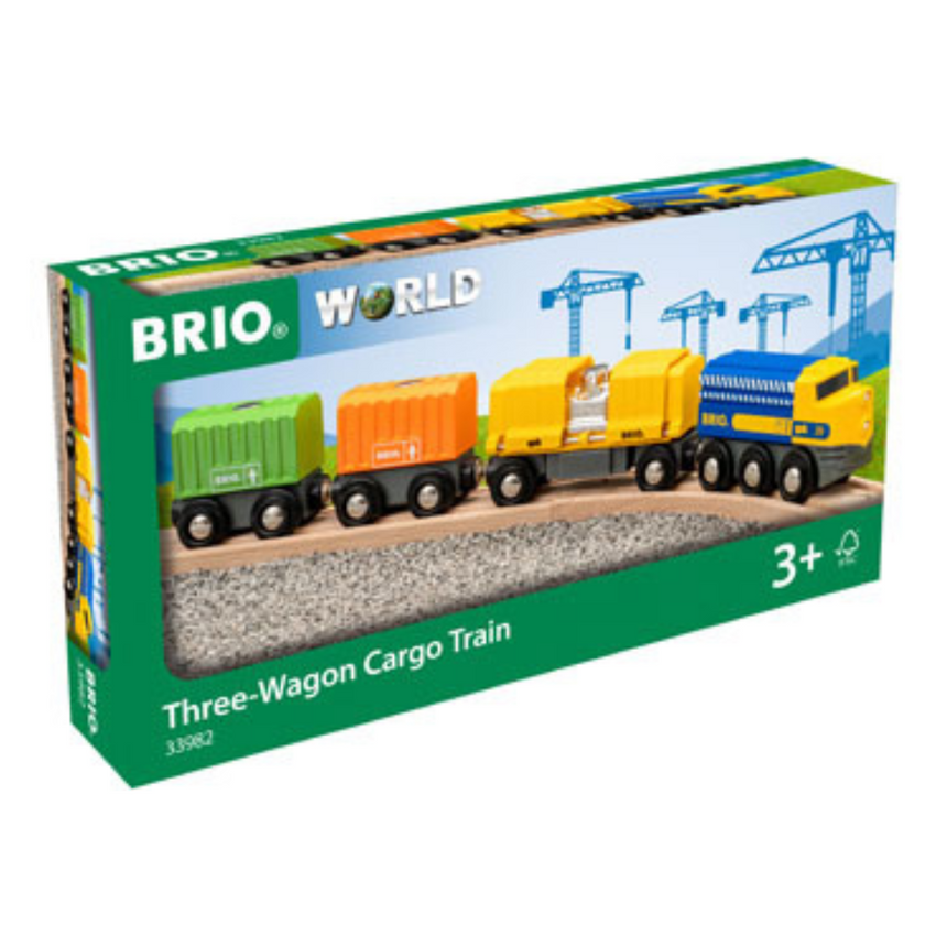 BRIO Three-Wagon Cargo Train 7 pieces