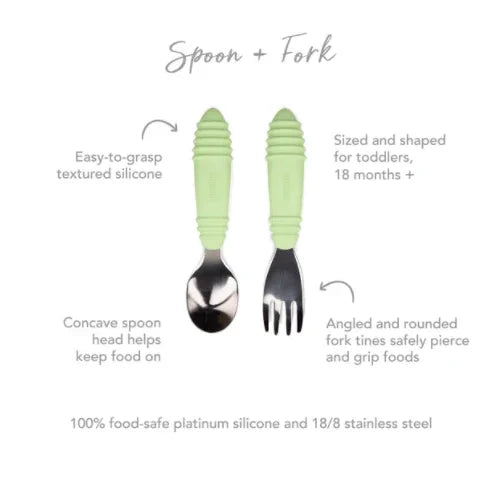 Bumkins Spoon and Fork - Sage