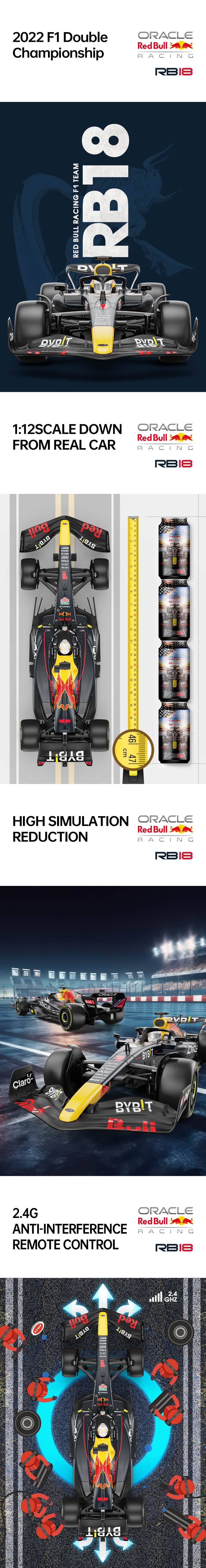 Rastar Licensed 1:12 Oracle Red Bull F1 Racing RB18 Remote Control Car