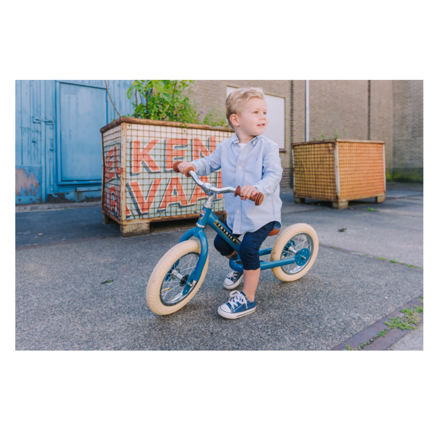 Trybike 2 in 1 Steel Balance Bike & Tricycle – Vintage Blue