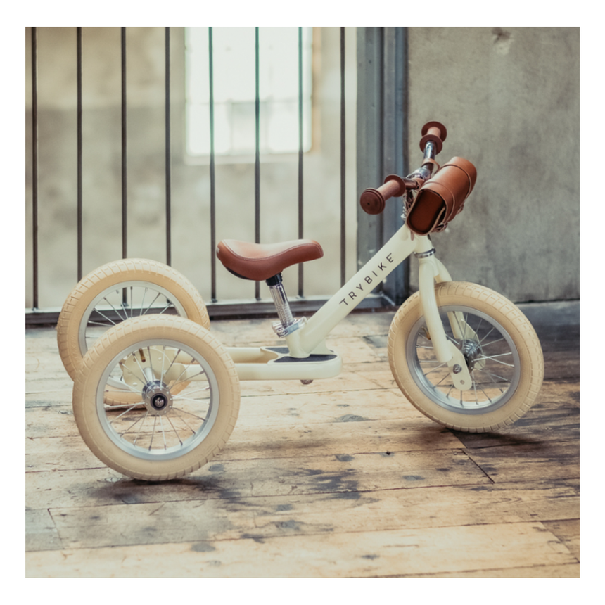 Trybike 2 in 1 Steel Balance Bike & Tricycle – Vintage Cream