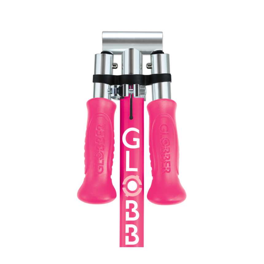 Globber FLOW FOLDABLE JUNIOR Scooter with lights - Pastel Pink/ Fuchsia