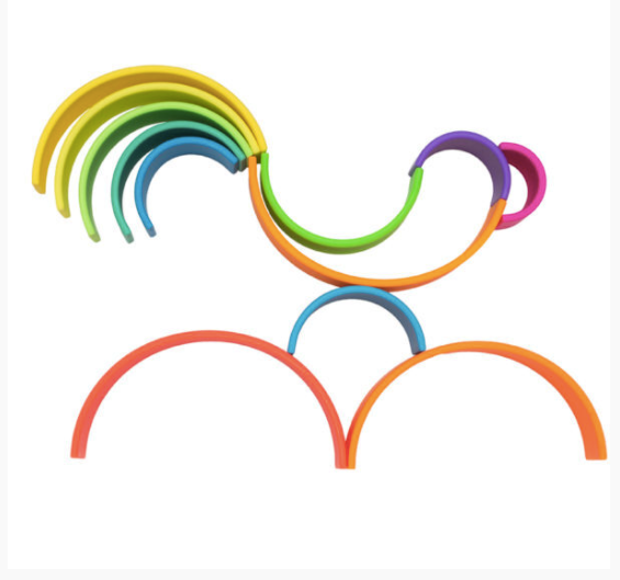 Dena Toys 12pcs Neon Rainbow Stacking Toy