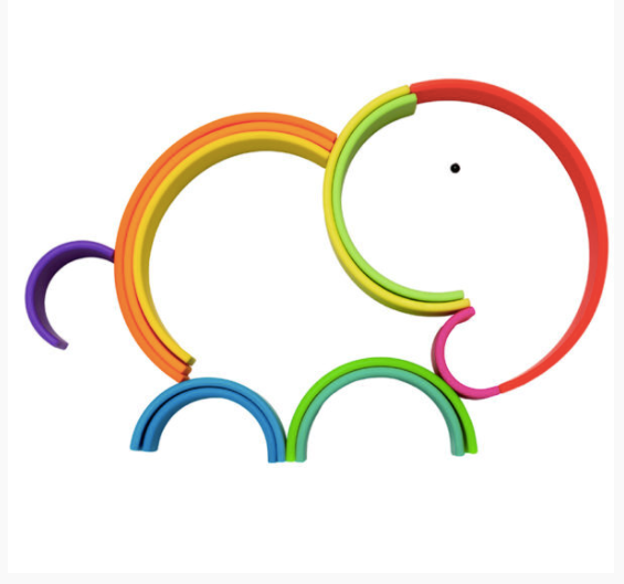 Dena Toys 12pcs Neon Rainbow Stacking Toy