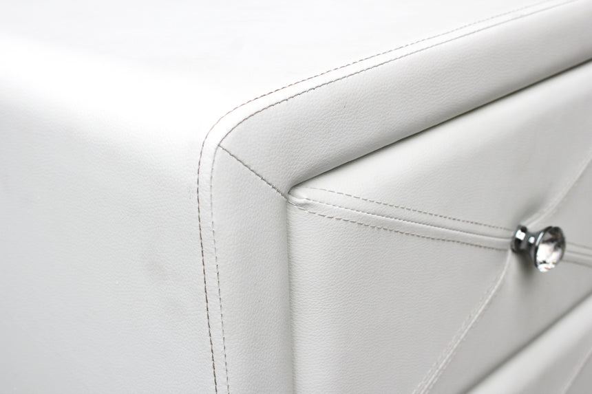 All 4 Kids Madelyn White PU Leather Bedside Table