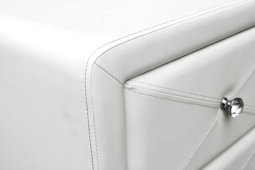 All 4 Kids Madelyn White PU Leather Bedside Table