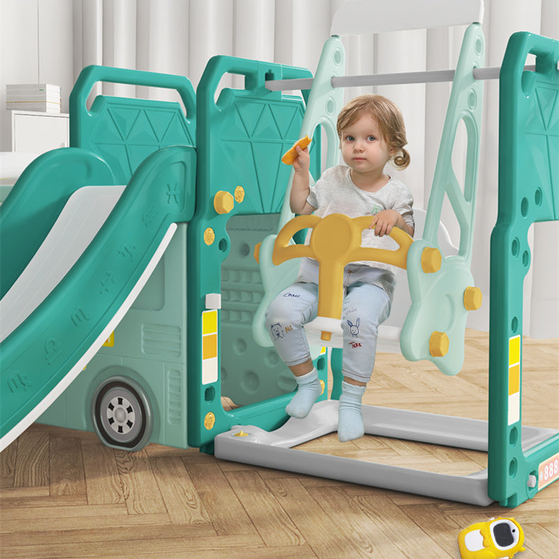 ALL 4 KIDS Lucas Baby Slider and Swing Play Center with Bus - White