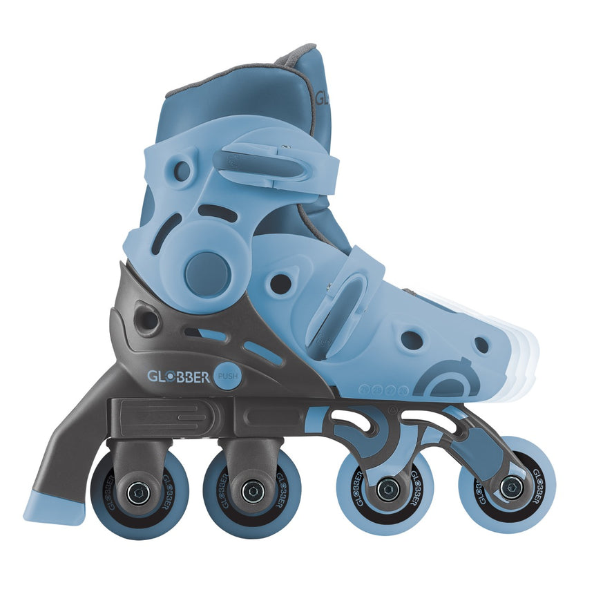 Globber 2 in 1 Learning Inline Roller Skates for Toddlers: Size 26-29 - Ash Blue