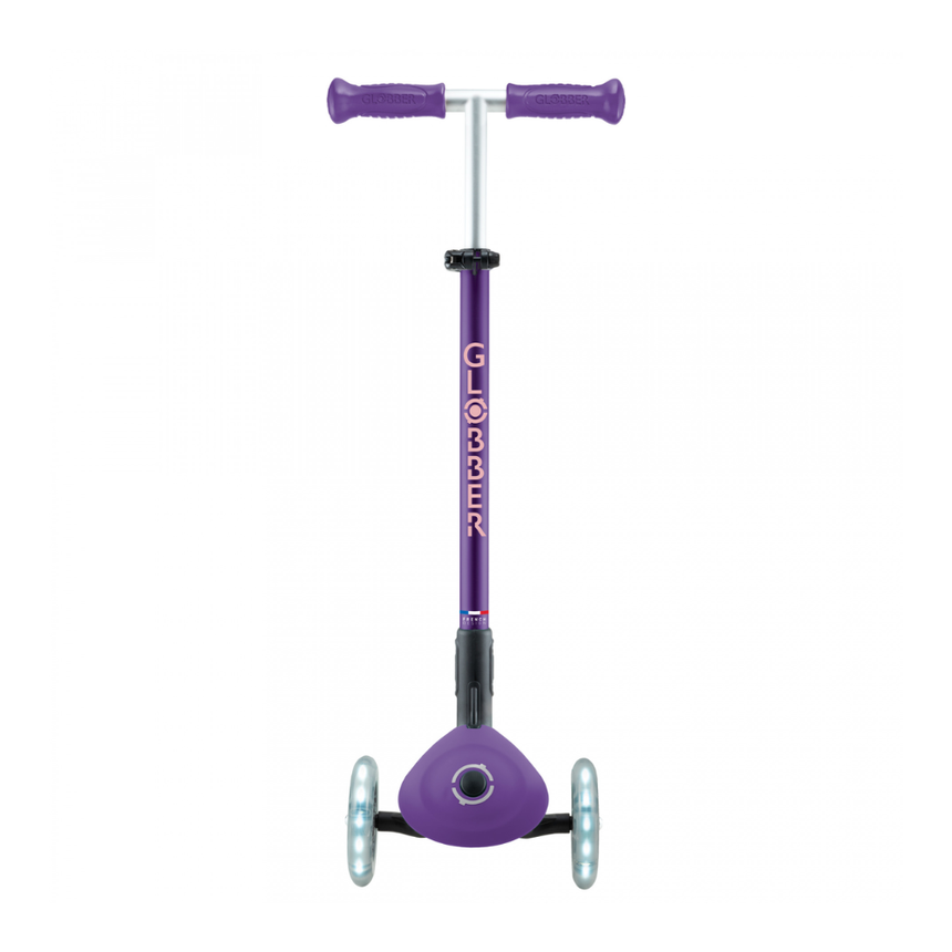 Globber Primo FOLD PLUS LIGHTS Scooter - Purple/ Pastel Pink