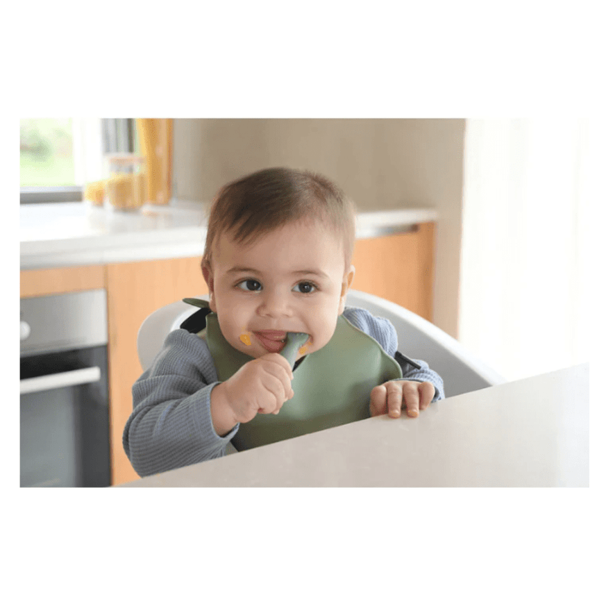 Beaba Silicone Pre-Spoons 2 Pack - Sage Green/Velvet Grey