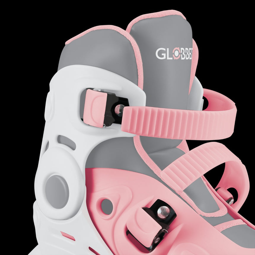 Globber 2 in 1 Learning Inline Roller Skates for Toddlers: Size 26-29 - Pastel Pink