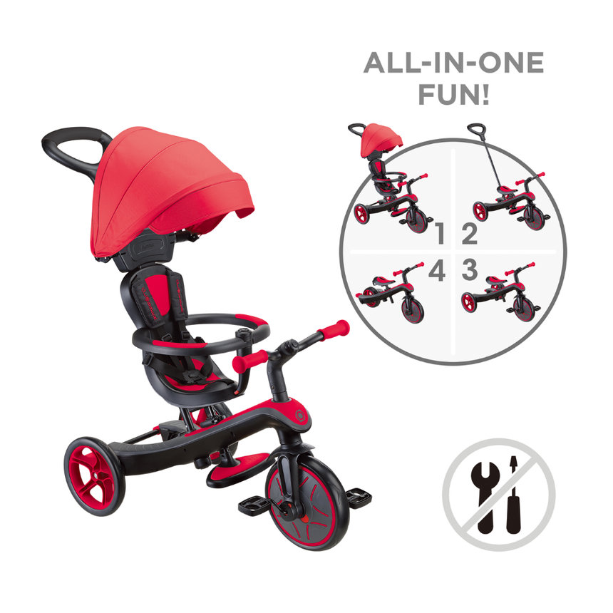 Globber Explorer Trike 4in1 - New Red