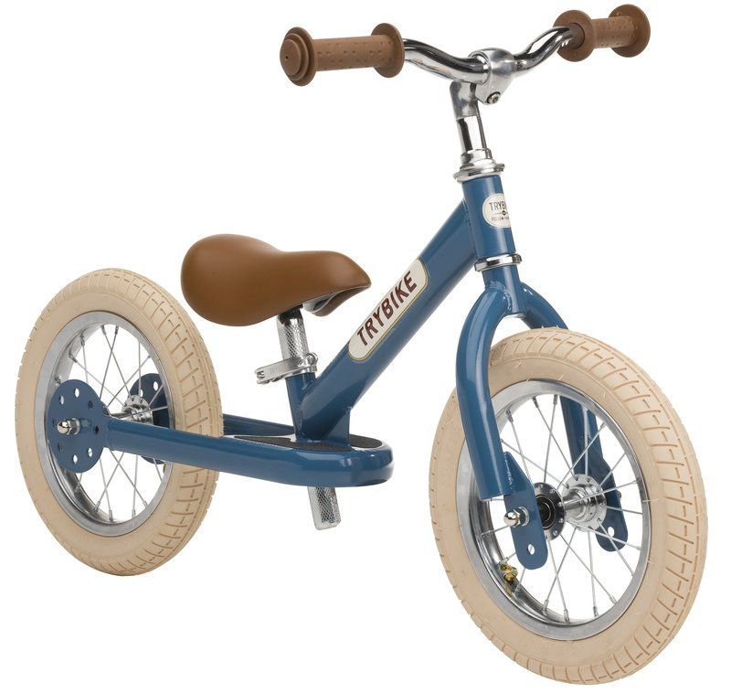 Trybike 2 in 1 Steel Balance Bike and Tricycle - Vintage Blue