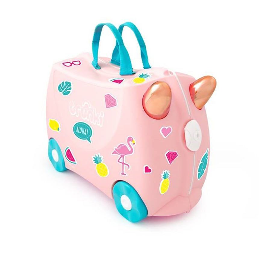 Trunki Kids Ride On Luggage Suitcase - Flossi the Flamingo