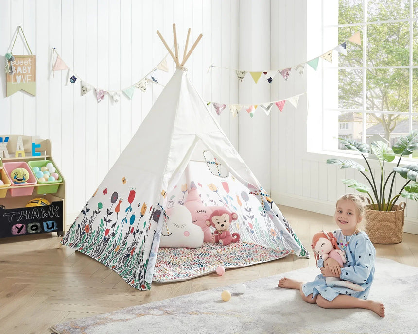 ALL 4 KIDS Camila Kids Flora Square Teepee Tent