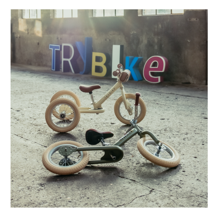 Trybike 2 in 1 Steel Balance Bike & Tricycle – Vintage Cream