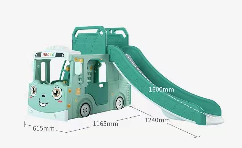 ALL 4 KIDS Lucas Baby Slider and Swing Play Center with Bus - Pink