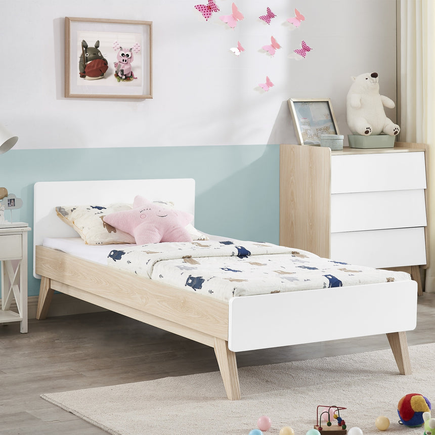 All 4 Kids 2 Pcs Arthur Single Bed and Chest of Draw Bundle