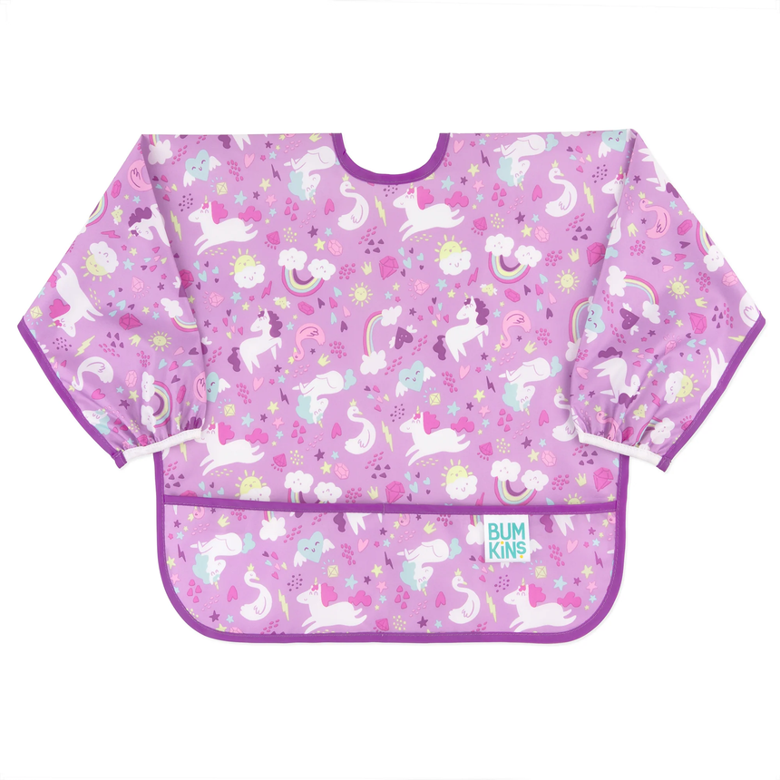 Bumkins Waterproof Sleeved Bib - Unicorns